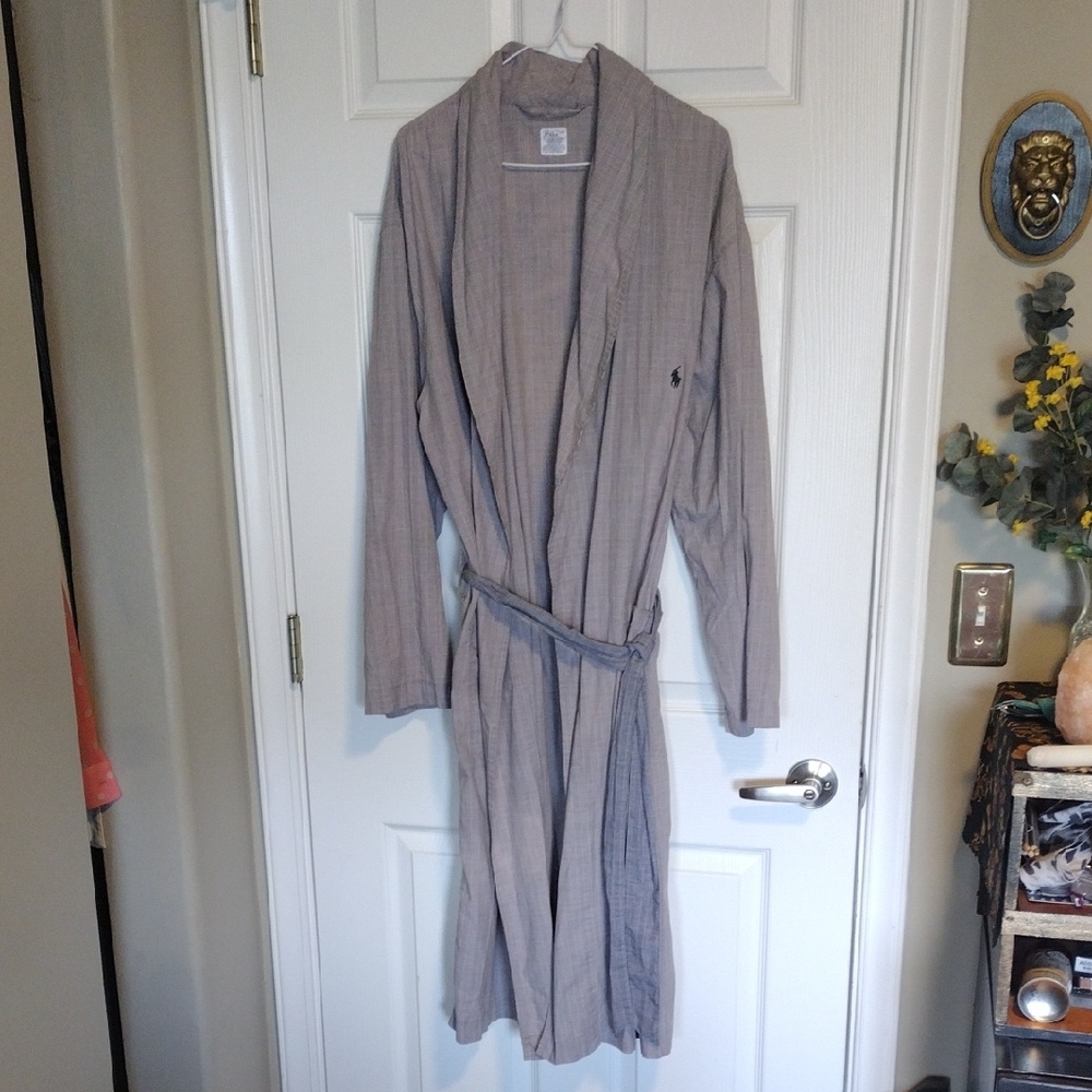 Gray Striped Bathrobe